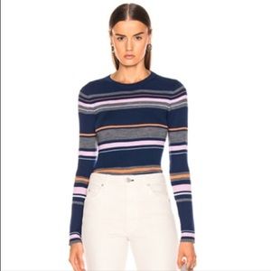 FRAME Multi Striped Merino Wool Blend Sweater